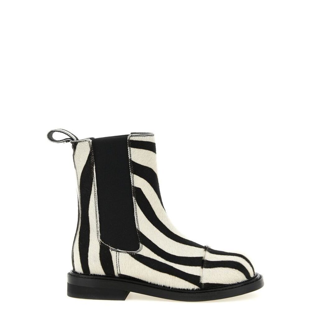Moschino Bicolor Calfskin Ankle Women's Boots
